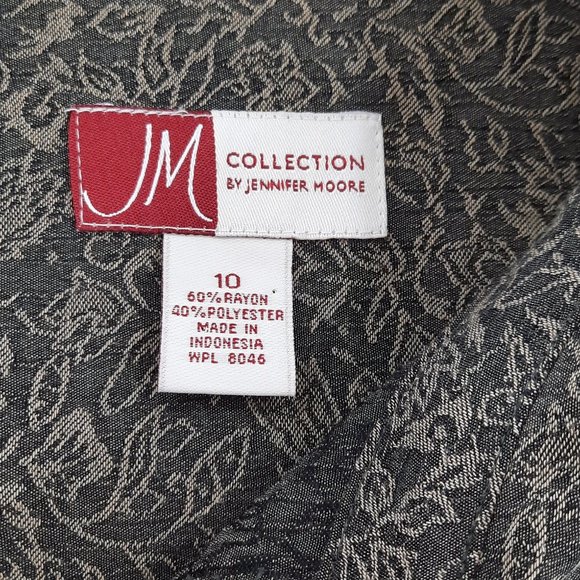 Vtg 90s bronze micro crinkle floral skirt set — JM Collection Jennifer Moore - Picture 5 of 16